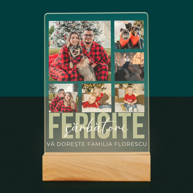 Colaj De Fotografii: Sărbători Fericite - Imprimare Pe Sticlă Acrilică (Verticală)