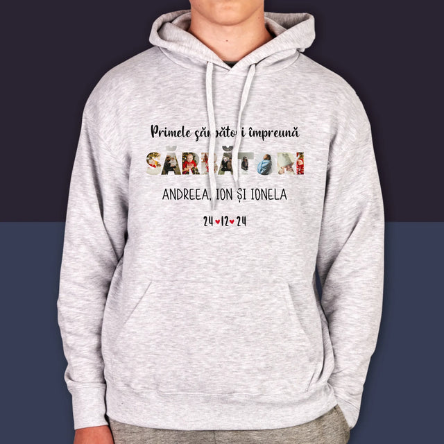 Cuvânt Din Fotografii: Primele Sărbători Împreună - Hanorac Cu Glugă Pentru Bărbați