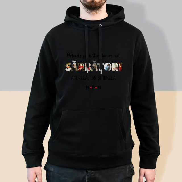 Cuvânt Din Fotografii: Primele Sărbători Împreună - Hanorac Cu Glugă Pentru Bărbați