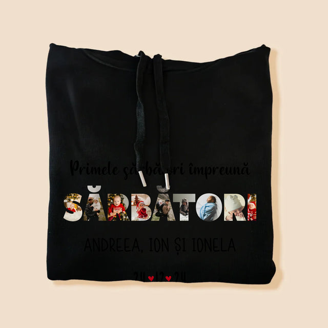 Cuvânt Din Fotografii: Primele Sărbători Împreună - Hanorac Cu Glugă Pentru Bărbați