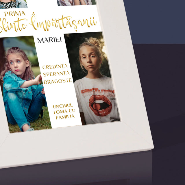 Colaj De Fotografii: Primei Sfinte Împărtășanii Cruce - Ramă Pentru Fotografii (Horizontală)