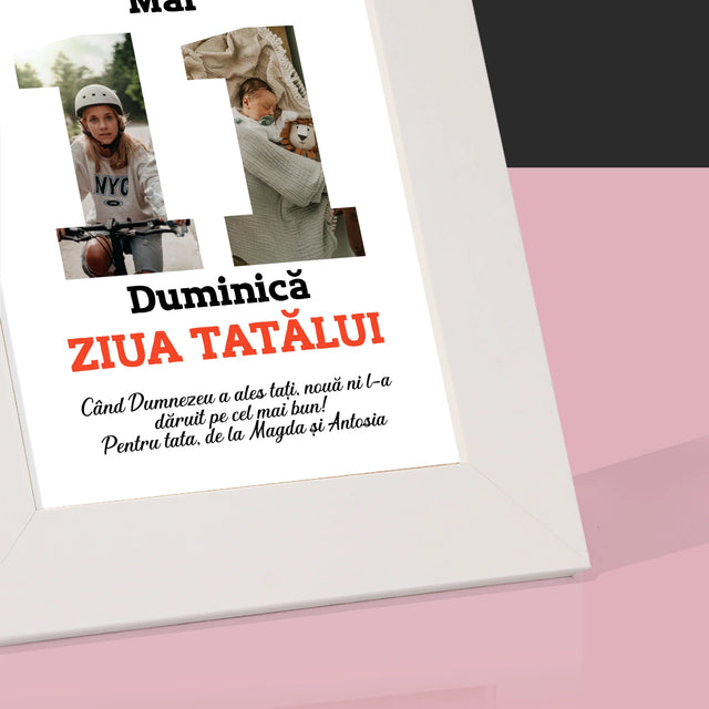 Cuvânt Din Fotografii: Felicitare Calendar Ziua Tatălui - Ramă Pentru Fotografii (Horizontală)