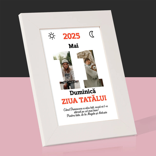 Cuvânt Din Fotografii: Felicitare Calendar Ziua Tatălui - Ramă Pentru Fotografii (Horizontală)