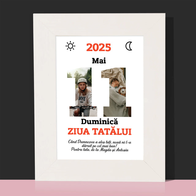Cuvânt Din Fotografii: Felicitare Calendar Ziua Tatălui - Ramă Pentru Fotografii (Horizontală)