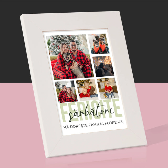 Colaj De Fotografii: Sărbători Fericite - Ramă Pentru Fotografii (Horizontală)