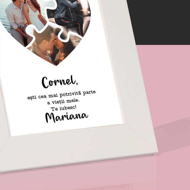 Colaj De Fotografii: Puzzle Cu Sv. Valentun - Ramă Pentru Fotografii (Horizontală)