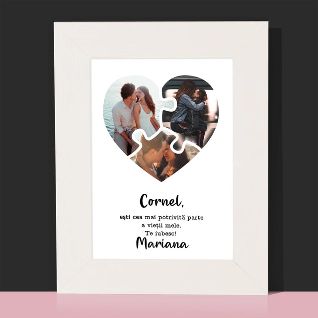 Colaj De Fotografii: Puzzle Cu Sv. Valentun - Ramă Pentru Fotografii (Horizontală)