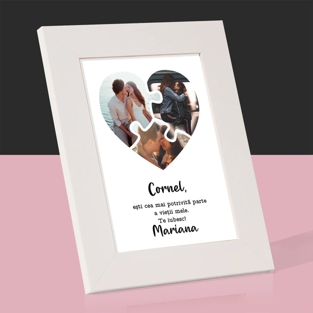 Colaj De Fotografii: Puzzle Cu Sv. Valentun - Ramă Pentru Fotografii (Horizontală)