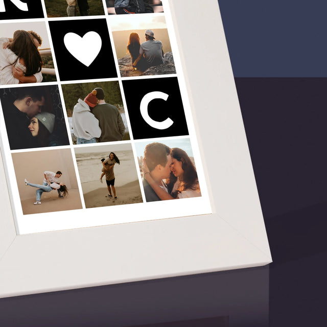 Colaj De Fotografii: Monogram De Dragoste Cu Fotografii - Ramă Pentru Fotografii (Horizontală)