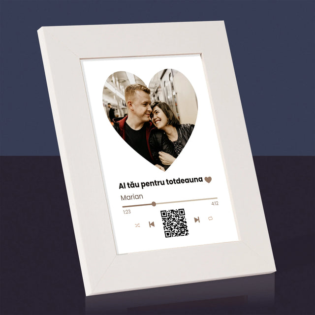 Fotografie Si Semnătură: Cântecul Nostru Inimă Cod Qr - Ramă Pentru Fotografii (Horizontală)