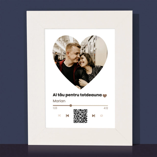 Fotografie Si Semnătură: Cântecul Nostru Inimă Cod Qr - Ramă Pentru Fotografii (Horizontală)