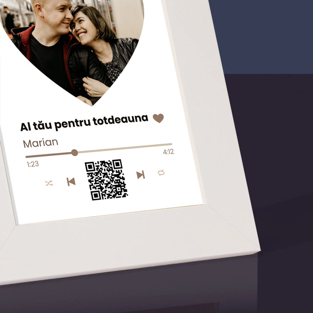 Fotografie Si Semnătură: Cântecul Nostru Inimă Cod Qr - Ramă Pentru Fotografii (Horizontală)