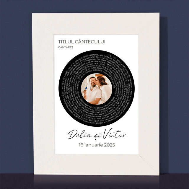 Fotografie Si Semnătură: Textul Cântecului Cu Fotografia Ta - Ramă Pentru Fotografii (Horizontală)