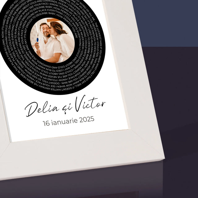 Fotografie Si Semnătură: Textul Cântecului Cu Fotografia Ta - Ramă Pentru Fotografii (Horizontală)