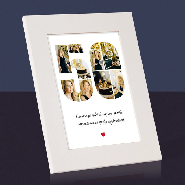 Formă Din Fotografii: A 50 Zi De Naștere - Ramă Pentru Fotografii (Horizontală)