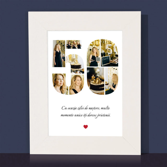 Formă Din Fotografii: A 50 Zi De Naștere - Ramă Pentru Fotografii (Horizontală)