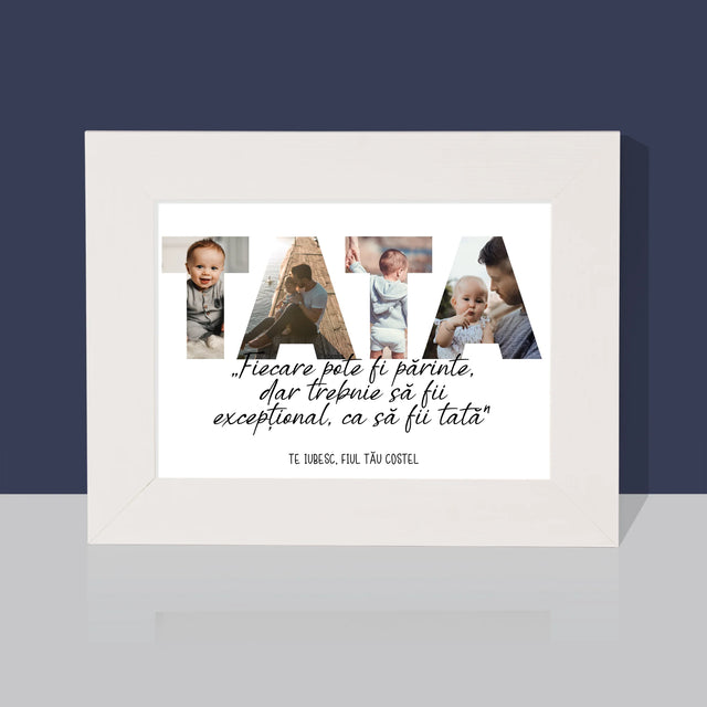 Cuvânt Din Fotografii: Tatăl Meu Excepțional - Ramă Pentru Fotografii (Verticală)