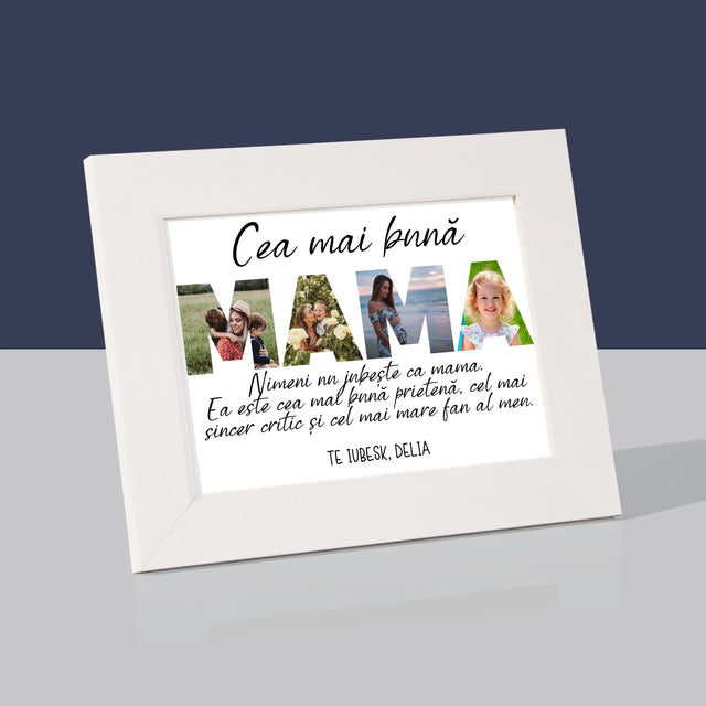Cuvânt Din Fotografii: Cea Mai Excelentă Mamă Din Lume - Ramă Pentru Fotografii (Verticală)