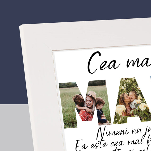 Cuvânt Din Fotografii: Cea Mai Excelentă Mamă Din Lume - Ramă Pentru Fotografii (Verticală)