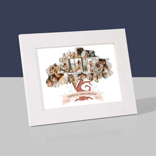 Formă Din Fotografii: Copac Familial Din Fotografii - Ramă Pentru Fotografii (Verticală)