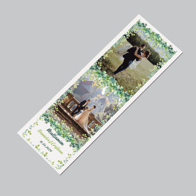 Fotografie Si Semnătură: Foițe De Nuntă Cu Mulțumire - Magnet Pe Fregider