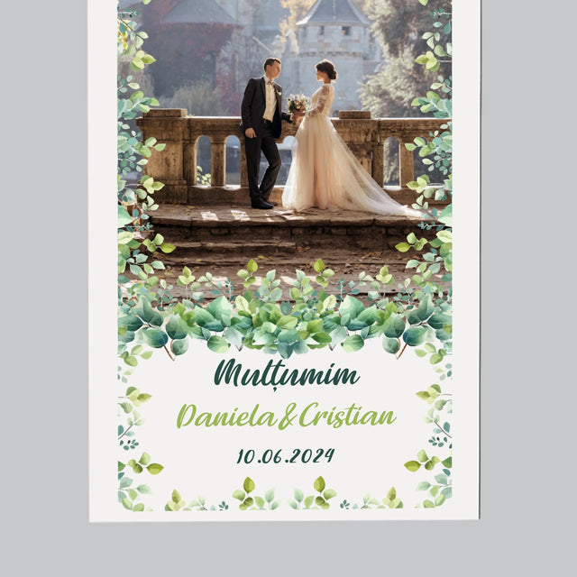 Fotografie Si Semnătură: Foițe De Nuntă Cu Mulțumire - Magnet Pe Fregider