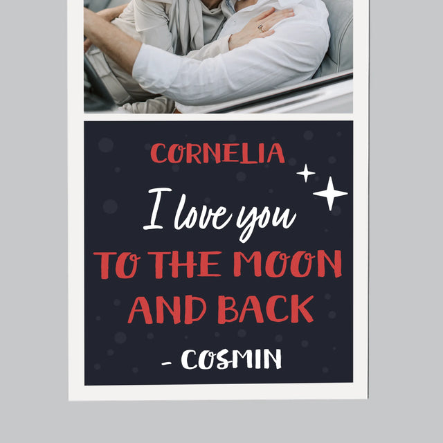 Colaj De Fotografii: To The Moon And Back - Magnet Pe Fregider