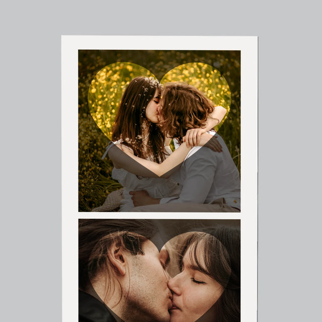 Fotografie Si Semnătură: Îndrăgostiții Inimă - Magnet Pe Fregider