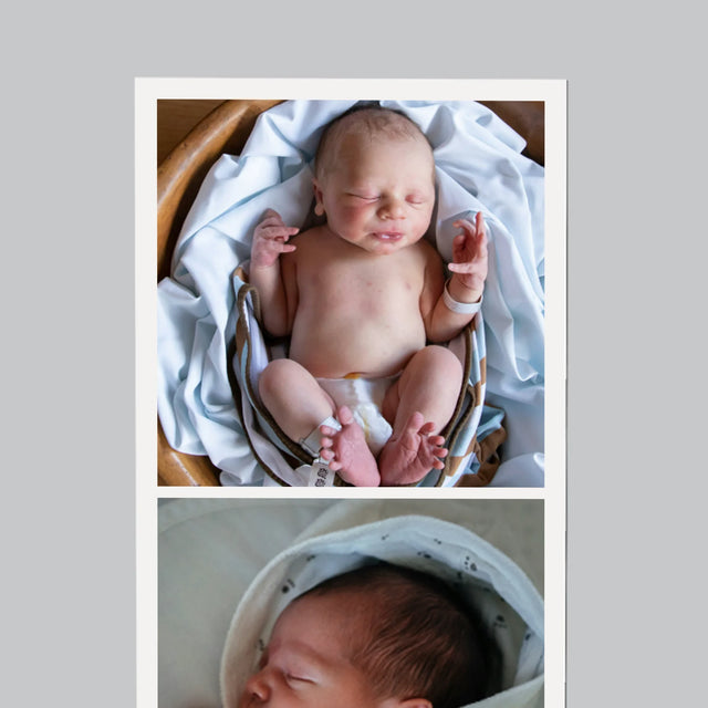 Colaj De Fotografii: Nașterea Unui Copil - Magnet Pe Fregider