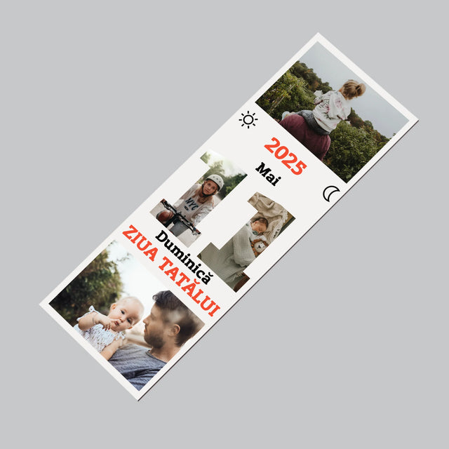 Cuvânt Din Fotografii: Felicitare Calendar Ziua Tatălui - Magnet Pe Fregider