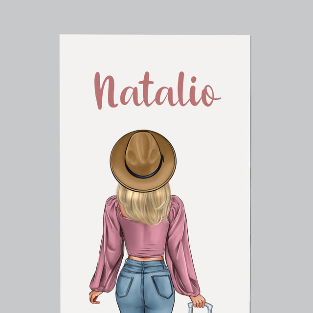 Creator De Personaj: Fată Călătoare - Magnet Pe Fregider