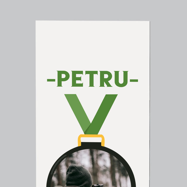 Fotografie Si Semnătură: Vânător La Medalie - Magnet Pe Fregider