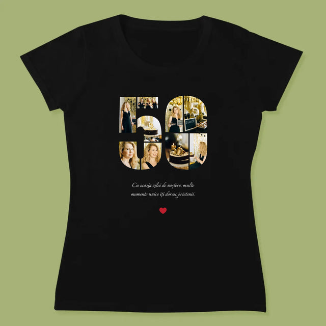 Formă Din Fotografii: A 50 Zi De Naștere - Tricou Pentru Femei
