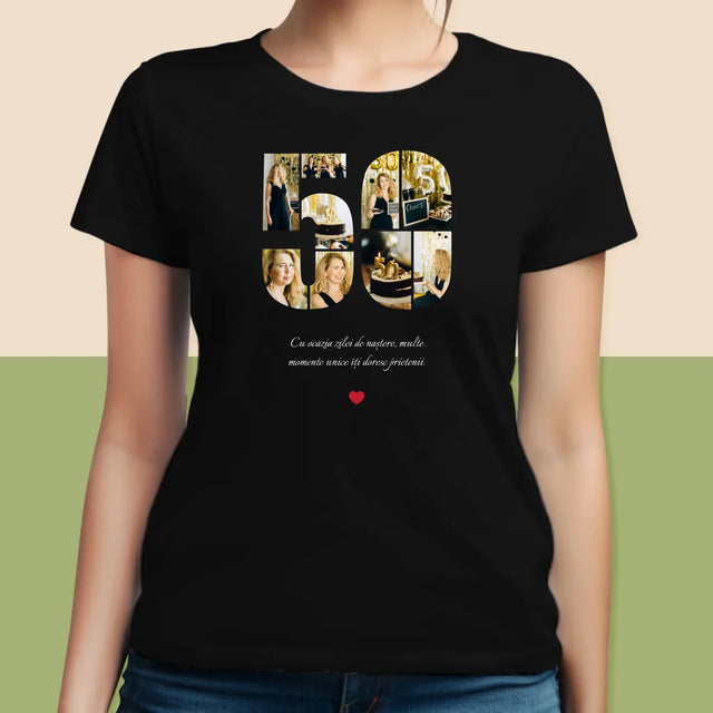 Formă Din Fotografii: A 50 Zi De Naștere - Tricou Pentru Femei