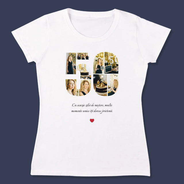 Formă Din Fotografii: A 50 Zi De Naștere - Tricou Pentru Femei