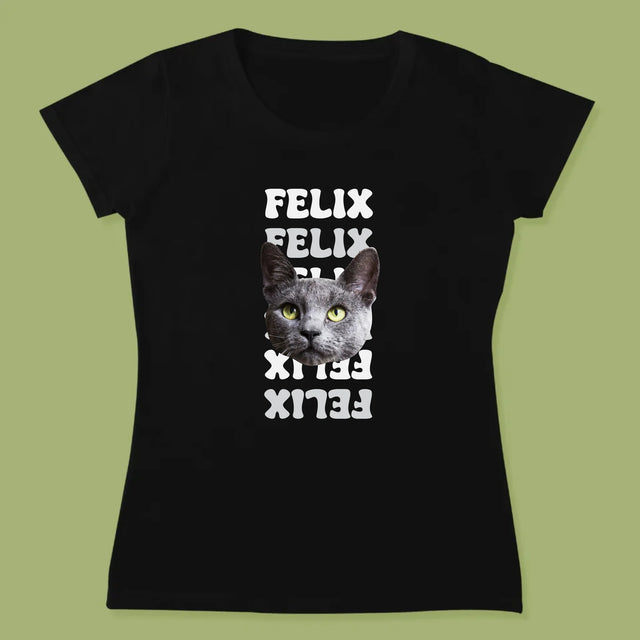 Personajul Tău: Fotografia Pisicului Cu Nume - Tricou Pentru Femei