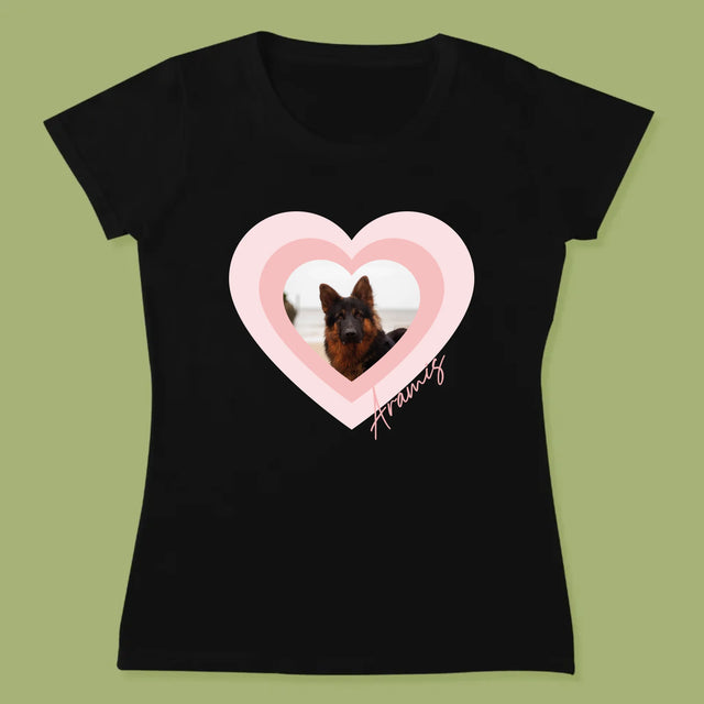 Fotografie Si Semnătură: Fotografia Cățelușului În Inimă - Tricou Pentru Femei