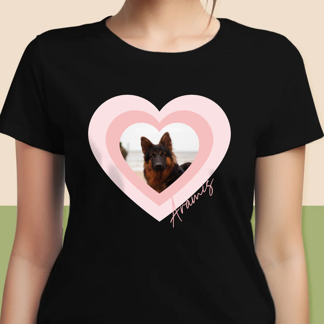 Fotografie Si Semnătură: Fotografia Cățelușului În Inimă - Tricou Pentru Femei