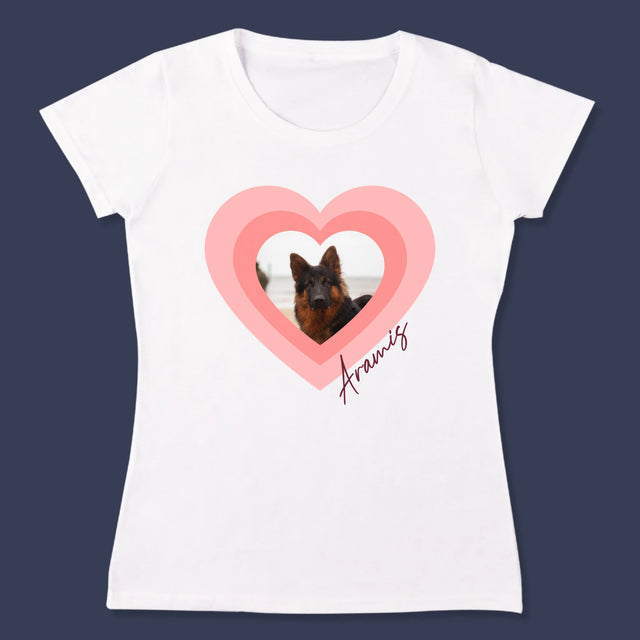 Fotografie Si Semnătură: Fotografia Cățelușului În Inimă - Tricou Pentru Femei