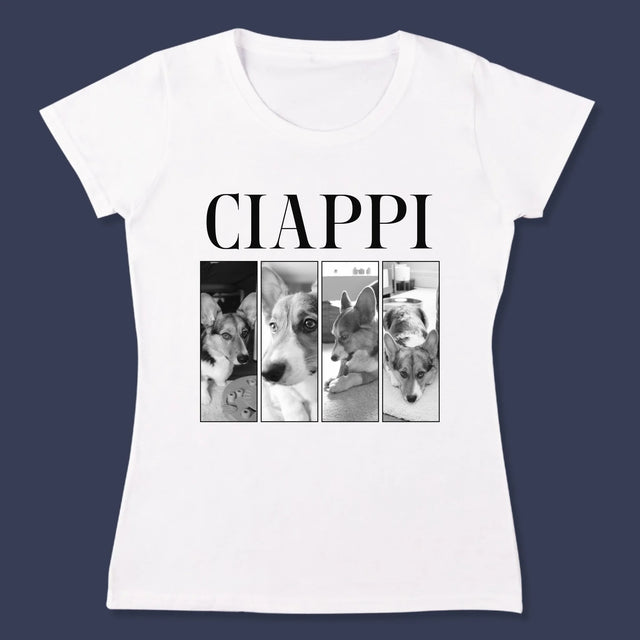 Colaj De Fotografii: Bootleg Clasic Cu Cățeluș - Tricou Pentru Femei