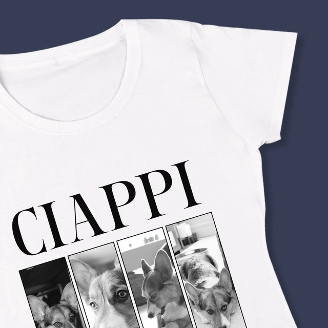 Colaj De Fotografii: Bootleg Clasic Cu Cățeluș - Tricou Pentru Femei