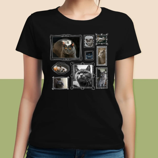 Colaj De Fotografii: Perete Galereia Cu Pisic - Tricou Pentru Femei