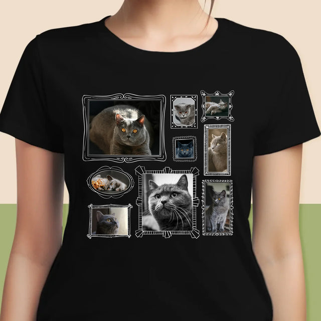 Colaj De Fotografii: Perete Galereia Cu Pisic - Tricou Pentru Femei