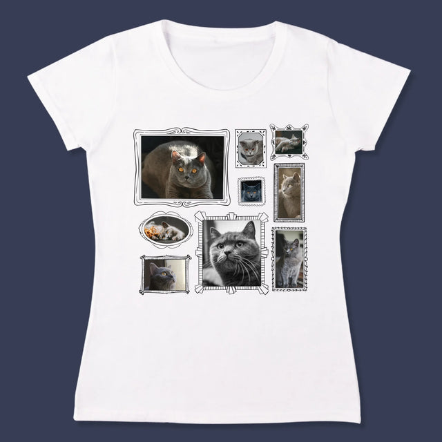 Colaj De Fotografii: Perete Galereia Cu Pisic - Tricou Pentru Femei