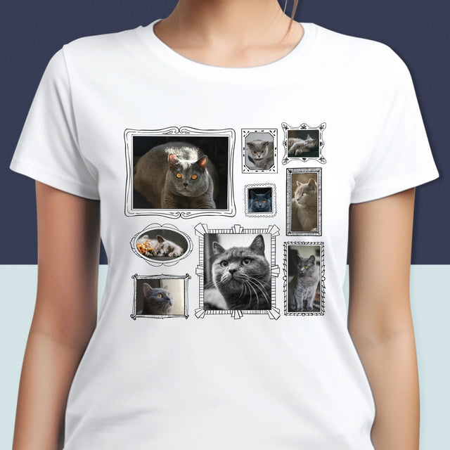 Colaj De Fotografii: Perete Galereia Cu Pisic - Tricou Pentru Femei