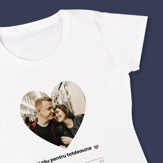 Fotografie Si Semnătură: Cântecul Nostru Inimă Cod Qr - Tricou Pentru Femei