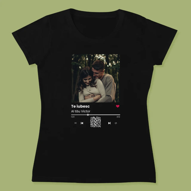 Fotografie Si Semnătură: Spotify Cu Cod Qr - Tricou Pentru Femei