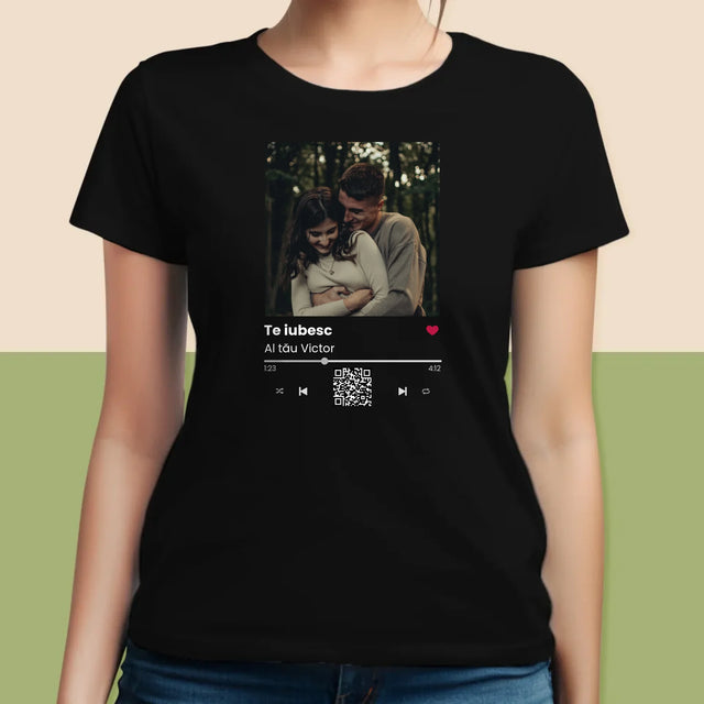Fotografie Si Semnătură: Spotify Cu Cod Qr - Tricou Pentru Femei