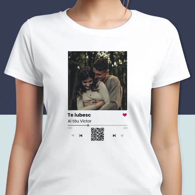Fotografie Si Semnătură: Spotify Cu Cod Qr - Tricou Pentru Femei