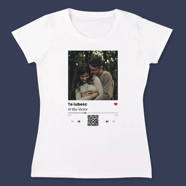 Fotografie Si Semnătură: Spotify Cu Cod Qr - Tricou Pentru Femei